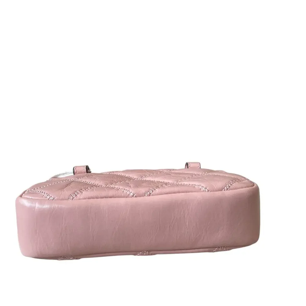 Tory Burch Willa Glazed Mini Belt Bag Crossbody Pink Rose Sachet Leather OS New